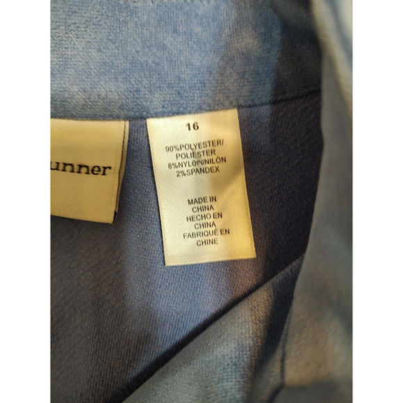 Alfred Dunner Women's Blue Embroidered Rhinestone Pockets Velour Jacket Size 16 - Picture 6 of 7